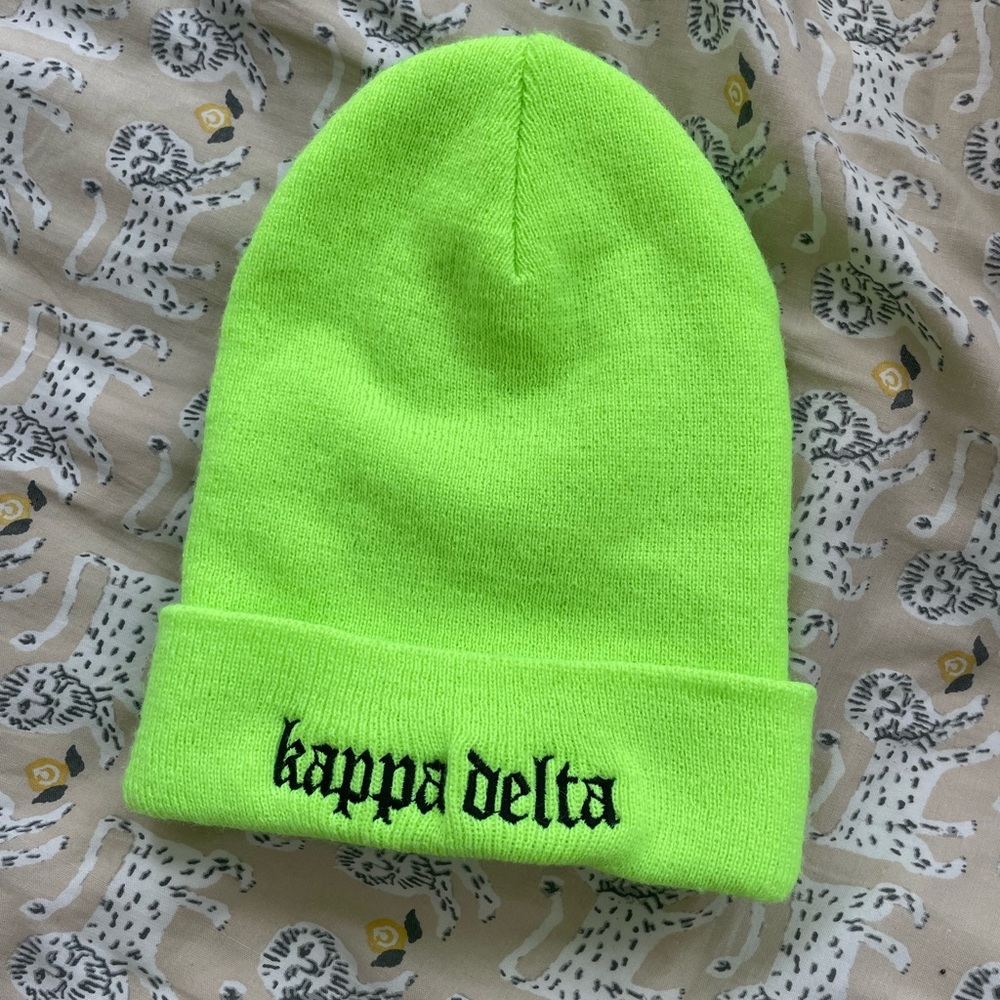 Kappa Delta Neon Green Beanie